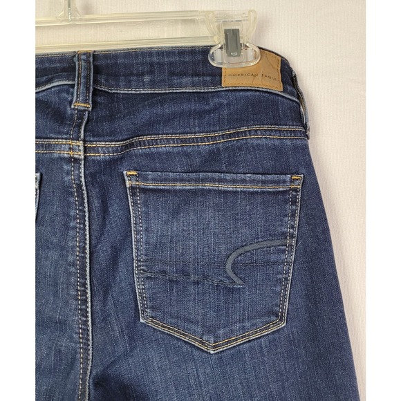 American Eagle Jean Blue Denim Womens Size 4 Skinny Mid Rise Next Level Stretch - Picture 10 of 13